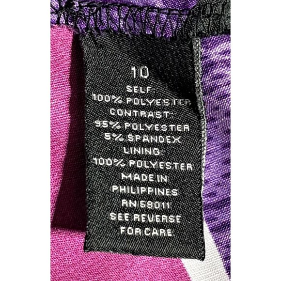 Dressbarn Dress Womens Size 10 Ruched Top Paisley Kerchief Bottom Purple Black P - Picture 10 of 11